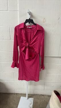 Spring & Mercer Size XS Pink Dress silky cut out front sexy
